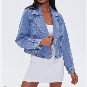 NWOT! Double-Breasted Jean Jacket - Size Large
